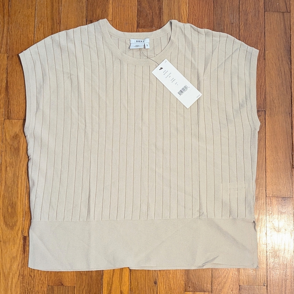 NWT DKNY Tan Boxy Top Size Small
